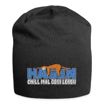 Hagen chill mal dein Leben Faultier Heimat - Jersey-Beanie - Schwarz - Vorne