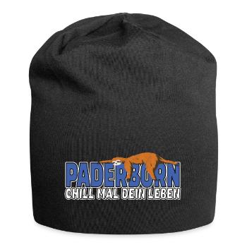 Paderborn chill mal dein Leben Faultier Heimat - Jersey-Beanie - Schwarz - Vorne