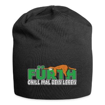 Fürth chill mal dein Leben Faultier Heimat - Jersey-Beanie - Schwarz - Vorne