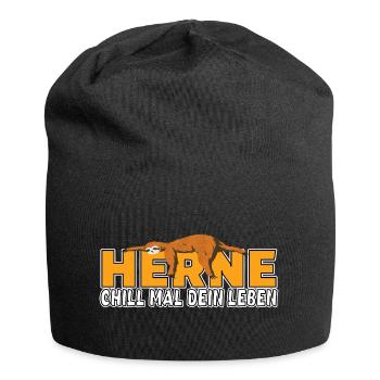 Herne chill mal dein Leben Faultier Heimat - Jersey-Beanie - Schwarz - Vorne