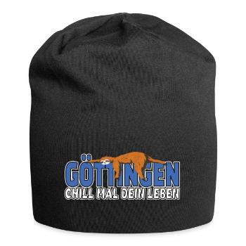 Göttingen chill mal dein Leben Faultier Heimat - Jersey-Beanie - Schwarz - Vorne