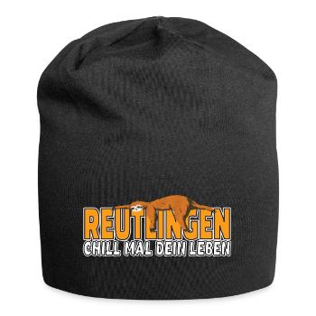 Reutlingen chill mal dein Leben Faultier Heimat - Jersey-Beanie - Schwarz - Vorne