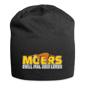 Moers chill mal dein Leben Faultier Heimat - Jersey-Beanie - Schwarz - Vorne