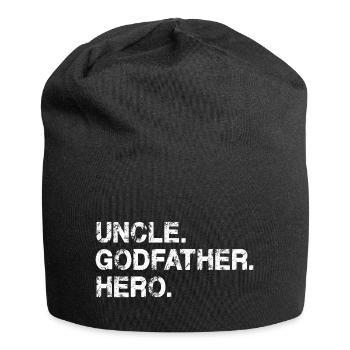 Onkel Pate Geschenk Held Geschenk für Onkel oder Bruder - Jersey-Beanie - Schwarz - Vorne