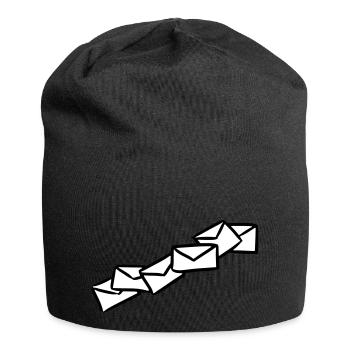 Briefe Nachrichten Sendung message letters - Jersey-Beanie - Schwarz - Vorne