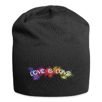 Love is love rainbow pattern for pride month 2022 - Jersey Beanie - black - Front