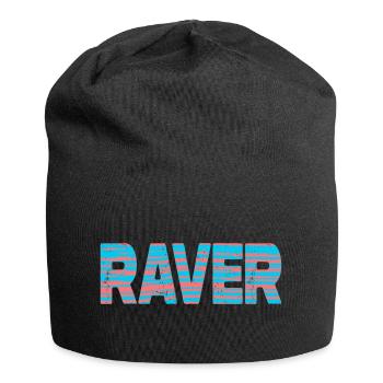 Raver Techno DNB Candy Stripe - Jersey Beanie - black - Front