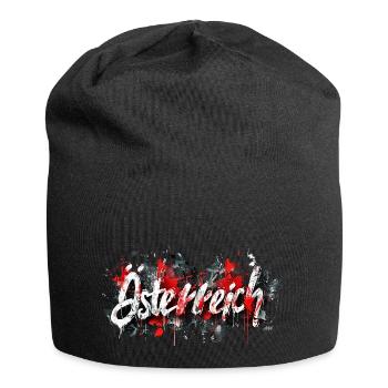 Austria / Lettering with splashes of colour - Jersey Beanie - black - Front