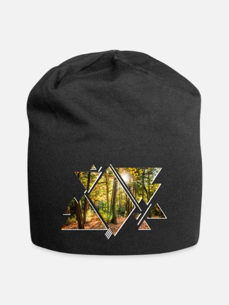 Natur Abenteuer Adventure Wald Forest Baum Bäume - Jersey-Beanie - Schwarz