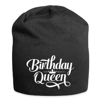 Birthday Queen Happy Birthday White - Jersey Beanie - black - Front