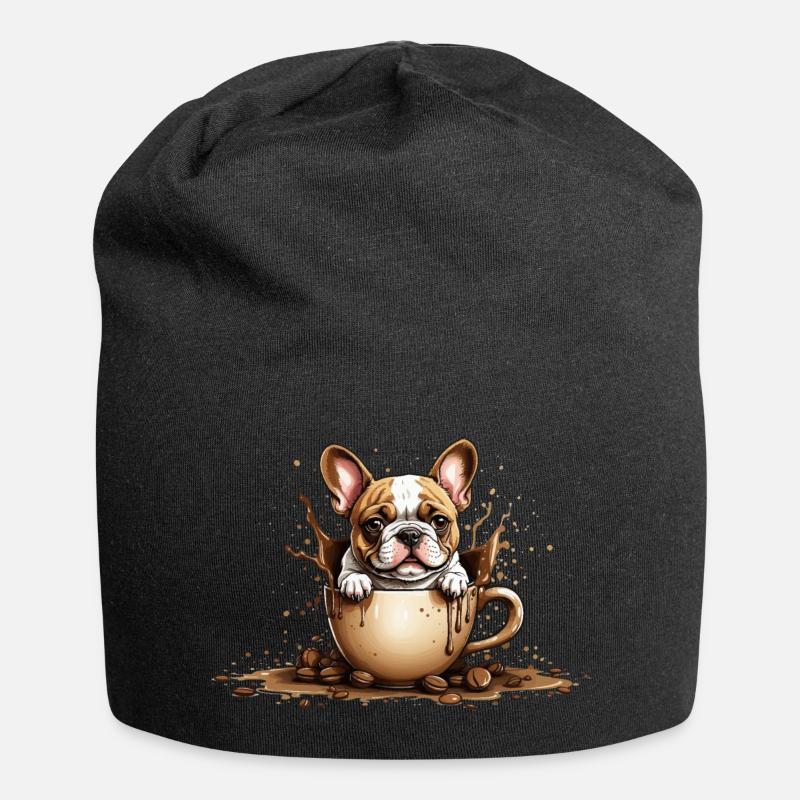 CAFÉ BOULEDOGUE FRANÇAIS - Bonnet en jersey - noir