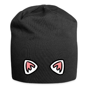 Ohren Katze Schneefuchs - Jersey-Beanie - Schwarz - Vorne