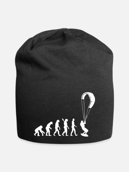 Kitesurfen - Evolution des Menschen, Darwin - Jersey-Beanie - Schwarz