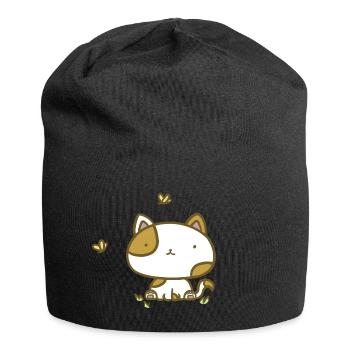 Chat mignon - Bonnet en jersey - noir - Devant