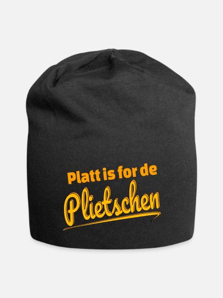 Plattdeutscher Spruch Sprüche Lustig Fun - Jersey-Beanie - Schwarz
