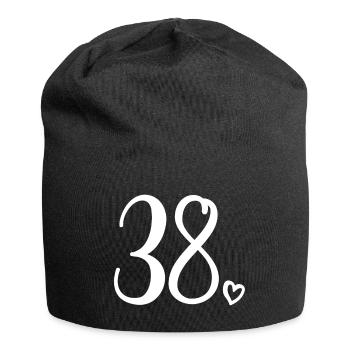 Numéro mignon 38, 38 ans, 38e cadeau d'anniversaire - Bonnet en jersey - noir - Devant