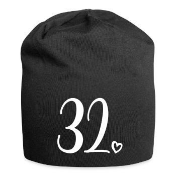 Numéro mignon 32, 32 ans, 32e cadeau d'anniversaire - Bonnet en jersey - noir - Devant