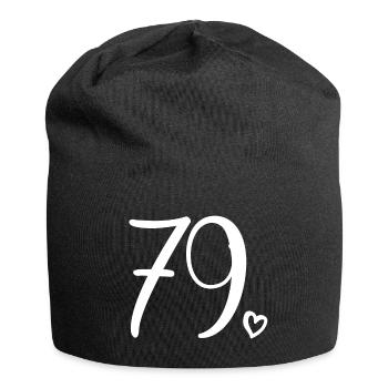 Süße Nummer 79, 79 Jahre alt, Geschenk zum 79. Geburtstag - Jersey-Beanie - Schwarz - Vorne