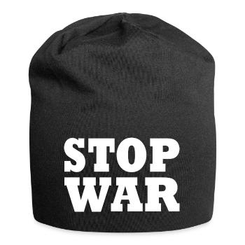 Stop war - Jersey-Beanie - Schwarz - Vorne