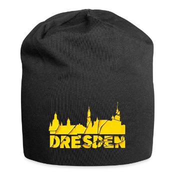 Dresden Germany City Font Skyline Broken - Jersey Beanie - black - Front
