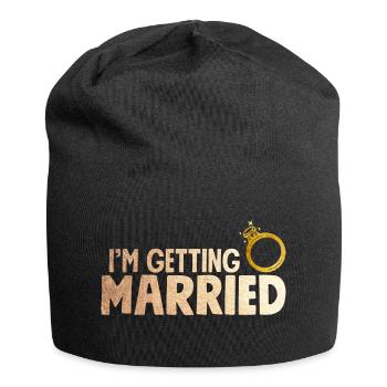Im Getting Married Shirt With Ring Faux Gold - Jersey-Beanie - Schwarz - Vorne