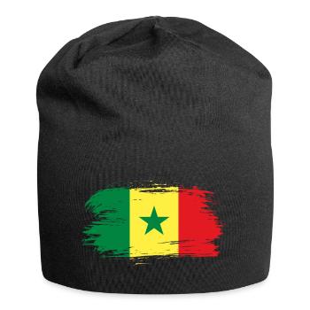 Drapeau drapeau sénégalais - Bonnet en jersey - noir - Devant