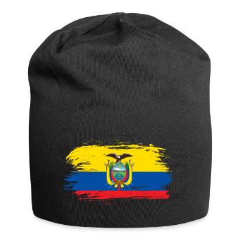 Drapeau drapeau Equateur - Bonnet en jersey - noir - Devant