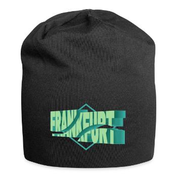 Frankfurt Deutschland Stadt 3D Schrift Skyline - Jersey-Beanie - Schwarz - Vorne