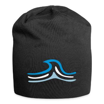 Wasser Welle Strand maritim Seemann Geschenk - Jersey-Beanie - Schwarz - Vorne