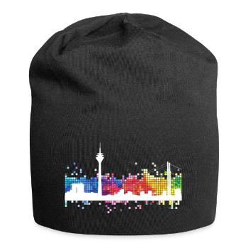Düsseldorf Germany City Skyline TV Tower - Jersey Beanie - black - Front
