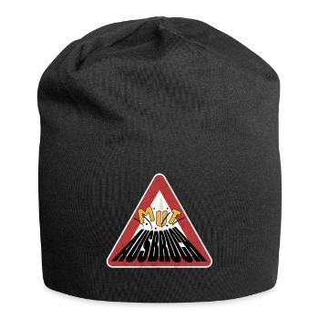 Caution rusty shield courage erupting volcano - Jersey Beanie - black - Front