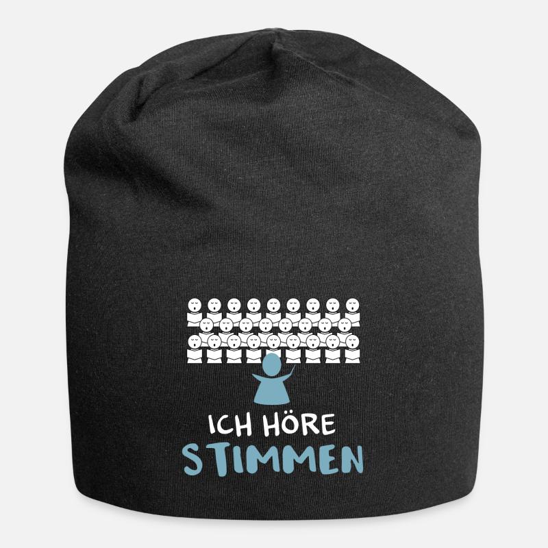 Ich höre Stimmen! - Chormitglieder Dirigent Chor - Jersey-Beanie - Schwarz