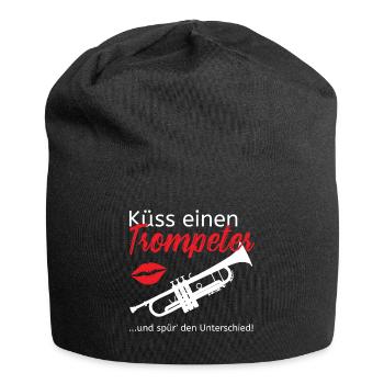 Küss einen Trompeter! - Trompetenspieler Musik - Jersey-Beanie - Schwarz - Vorne