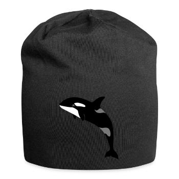 jumping orca - Jersey Beanie - black - Front