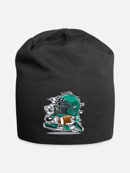 AMERICAN FOOTBALL SPIELER- Football Comic Geschenk - Jersey-Beanie - Schwarz