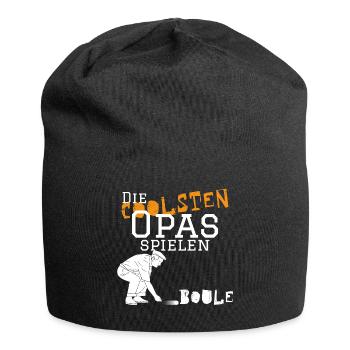 Die coolsten Opas spielen Boule - Kugelspiel - Jersey-Beanie - Schwarz - Vorne