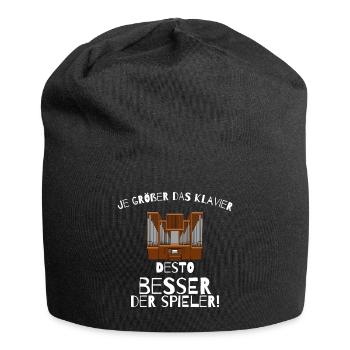 Je grösser das Klavier - Orgel Spieler Musiker - Jersey-Beanie - Schwarz - Vorne