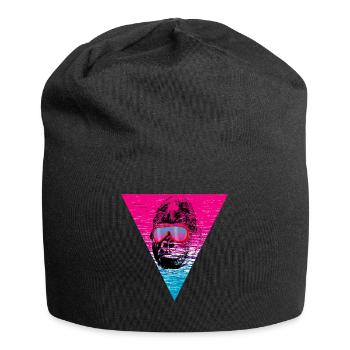 Affe Gorilla Sonnenbrille Pop Art Cartoon Geschenk - Jersey-Beanie - Schwarz - Vorne