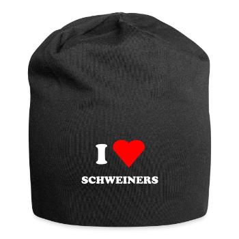 J'aime Schweiners (porc rôti) - Bonnet en jersey - noir - Devant