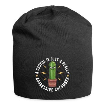 Ein Kaktus ist nur ein wirklich aggressives Gurken-Geschenk - Jersey-Beanie - Schwarz - Vorne