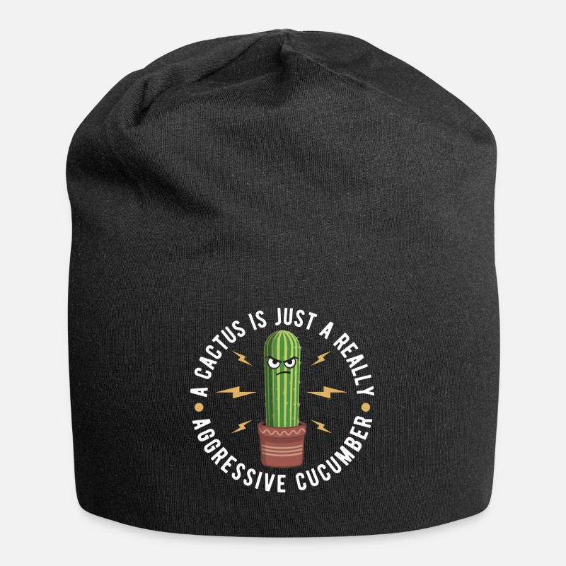 Ein Kaktus ist nur ein wirklich aggressives Gurken-Geschenk - Jersey-Beanie - Schwarz