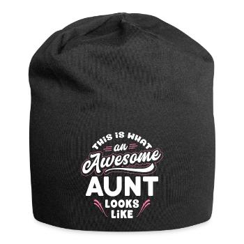 This Is What An Awesome Aunt Looks Like - Auntie - Jersey Beanie - black - Front
