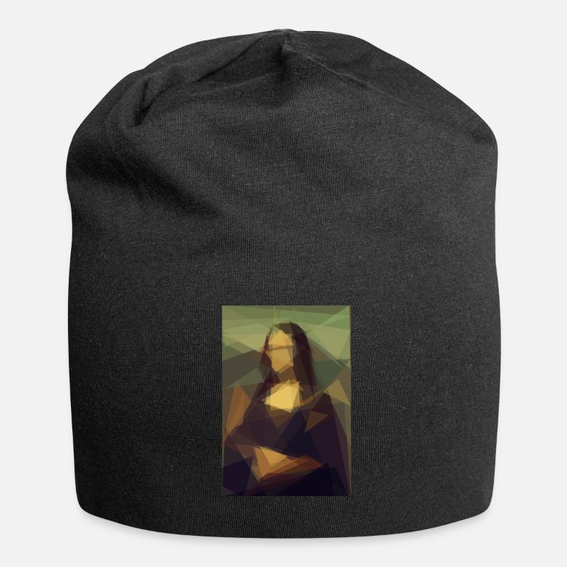 Mona Lisa - triangle - Jersey Beanie - black
