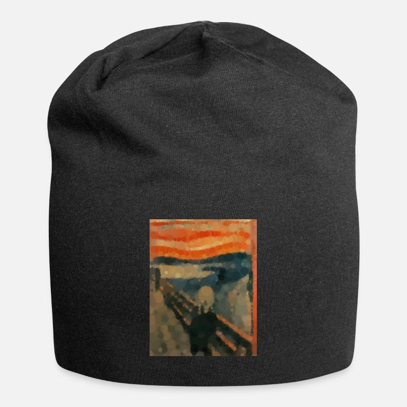 The scream - circles - Jersey Beanie - black