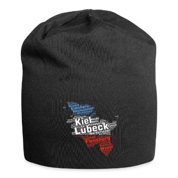 Bundesland Schleswig-Holstein Städte und Gemeinden - Jersey-Beanie - Schwarz - Vorne