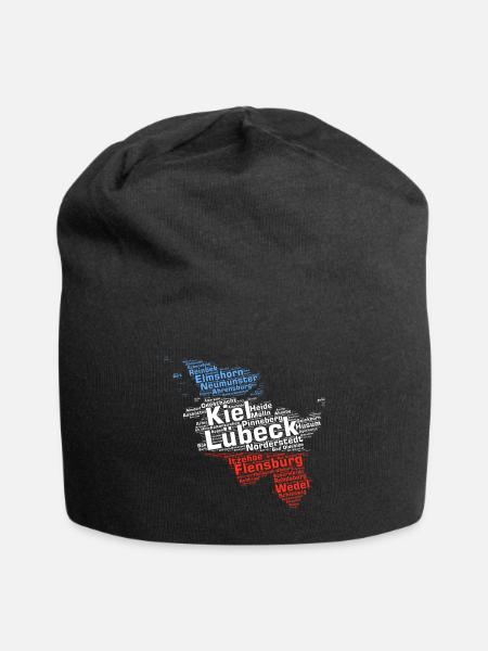 Bundesland Schleswig-Holstein Städte und Gemeinden - Jersey-Beanie - Schwarz