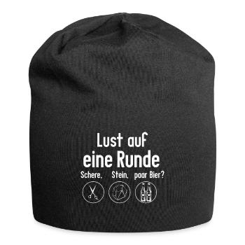 Scissors stone couple of beer - Jersey Beanie - black - Front