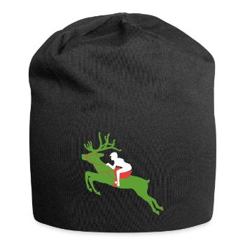 Renne de Noël - Bonnet en jersey - noir - Devant