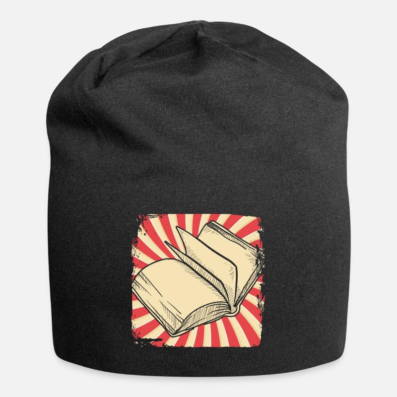 Bücher lesen - Jersey-Beanie - Schwarz