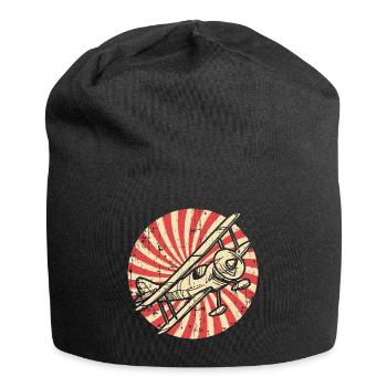 Flugzeug - Jersey-Beanie - Schwarz - Vorne